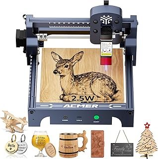 ACMER S1 Laser Engraver, 2500mW Laser Engraver Machine Higher Accuracy Lazer Cutter and Engraving Machine with Working A