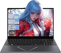 DREAMFYRE 15.6 Inch Laptop PC Ryzen 5 3500U Processor, 16GB RAM, 512GB SSD, Portable Computer IPS 1980 x 1080 Display, I