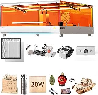 TOOCAA 20w Laser Engraver with 5 in 1 Rotary Roller Set,Smart Camera,Air Assist,Honeycomb Panel, 22